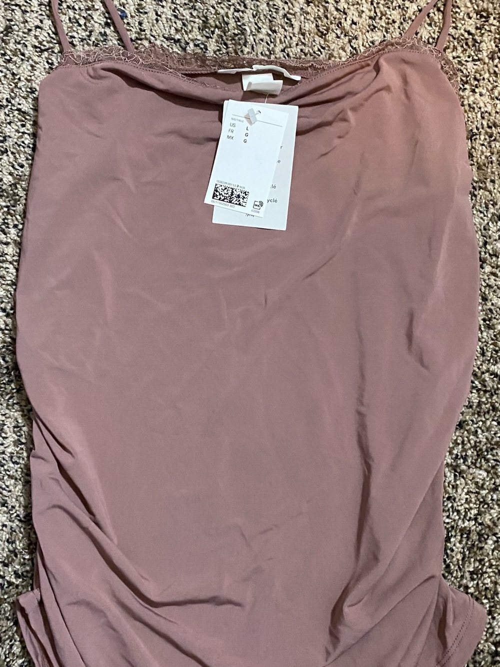 H&M Ruched Camisole in Dusty Mauve